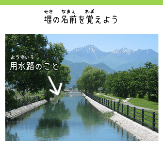 堰の名前を覚えよう
